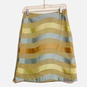 J. McLaughlin Multi Block Striped Lined Pencil Midi Skirt. Size 4